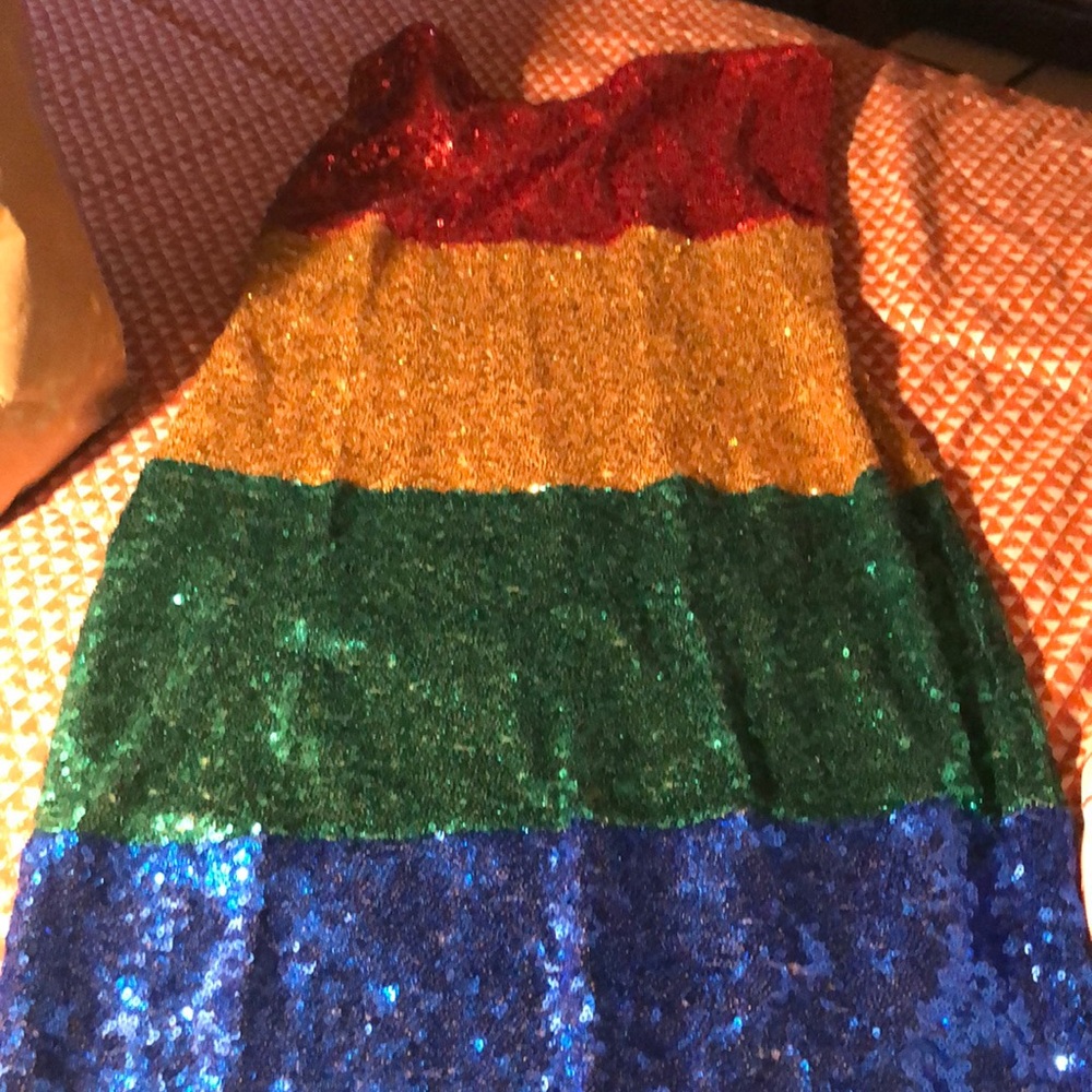 Multiple color sequins cocktail dress bear dance